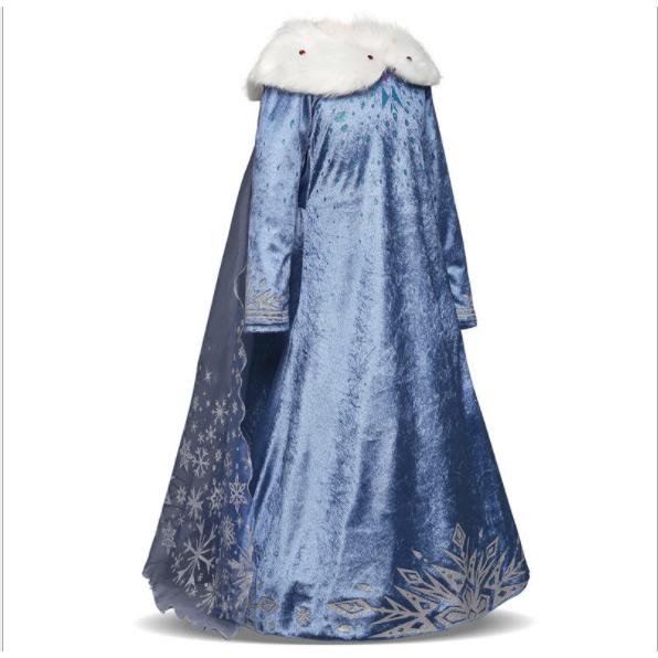 ブルー ロング 子供 誕生日 ドレス キッズ お祝い 演出 ワンピース パーティー イベント 発表会  140