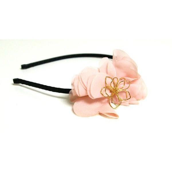 花 カチューシャ 金線花 モチーフ付 女性 髪飾り 成人式 卒業式 ヘアバンド 花カチューシャ ヘアアクセ ヘアアクセサリー ピンク
