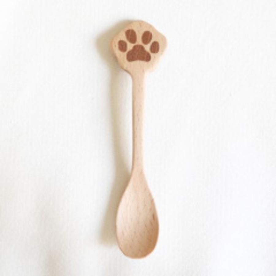 木製 ねこ スプーン カトラリー 肉球 インドネシア製 ネコモチーフ Mioシリーズ にくにゅ  肉球