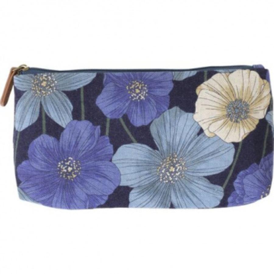 おしゃれ かわいい プレゼント ネイビー 北欧 花柄 ポーチ すきま 紺色 ポピーNV   花柄