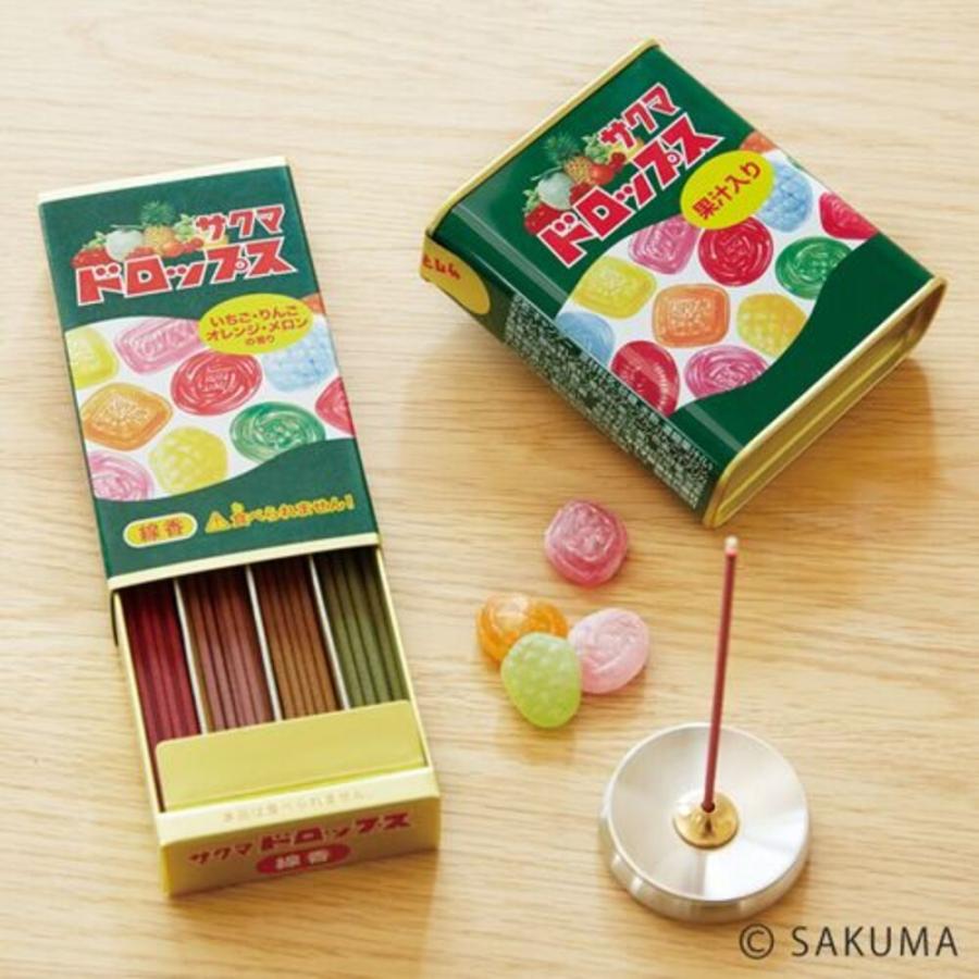 線香 お供え コラボ サクマドロップス ミニ寸 日本製 カラフル 懐かしい レトロ サクマドロップス