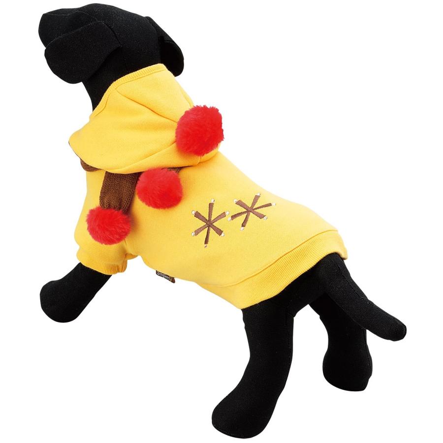 SS マフラー トレーナー 洋服 帽子付き ポンポン SimplersV イエロー