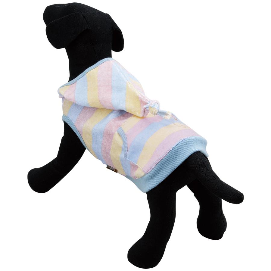 犬の服 ペット服 パステルカラー SimplersV ボーダー ルームウェア  ブルー SS