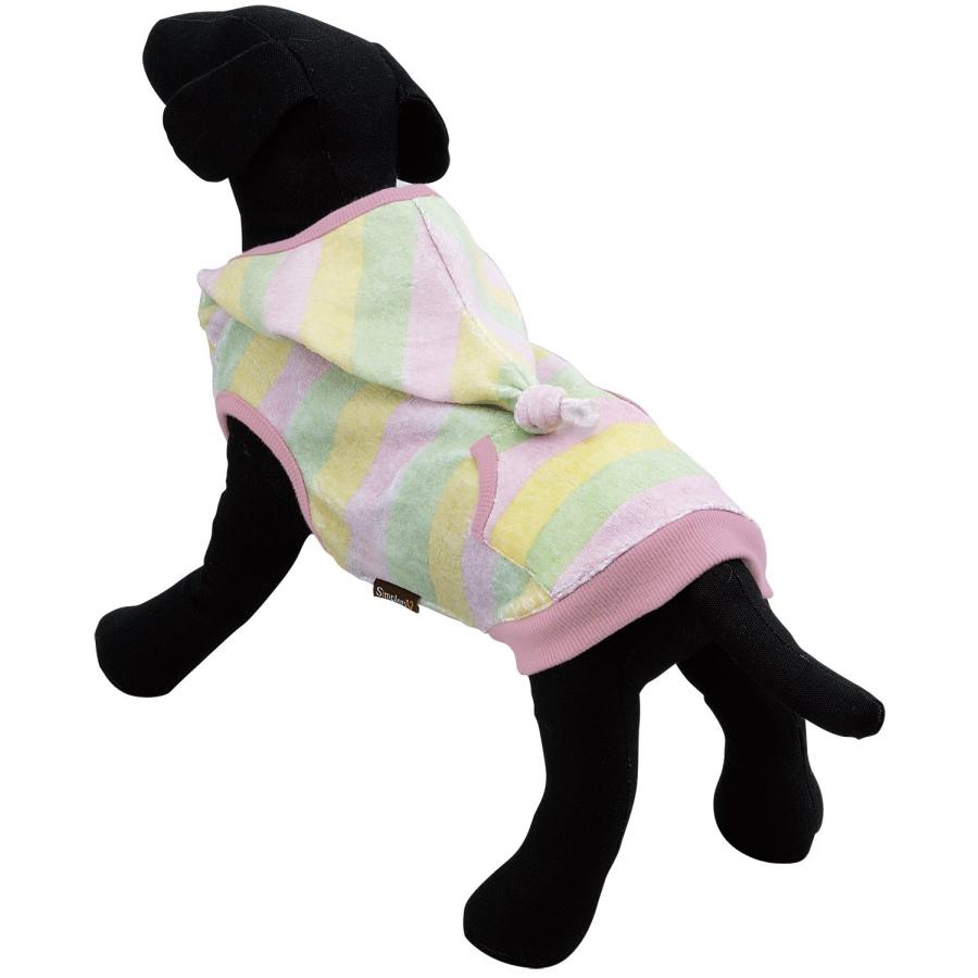 犬の服 ペット服 パステルカラー SimplersV ボーダー ルームウェア ペット グリーン SS