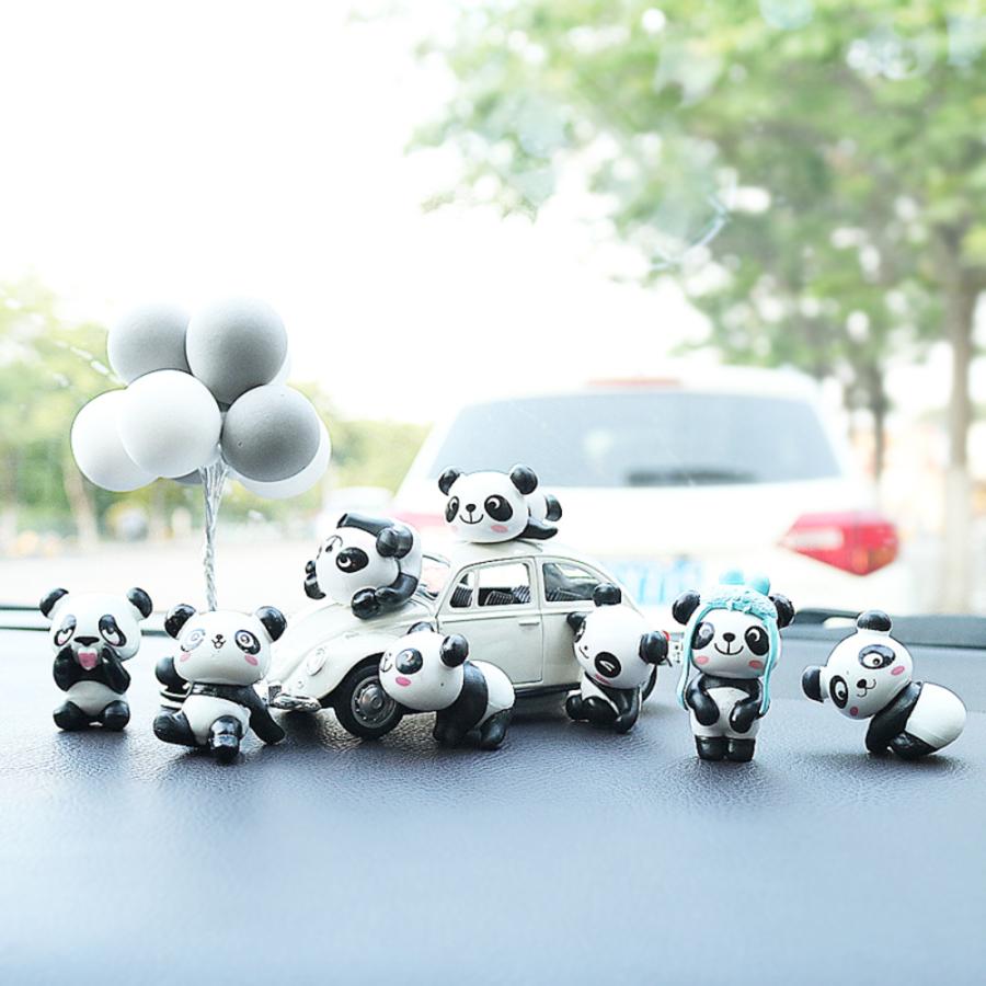 パンダ フィギュア 車用 インテリア プレゼント 可愛い 動物 飾り 玄関 人形 ダ 