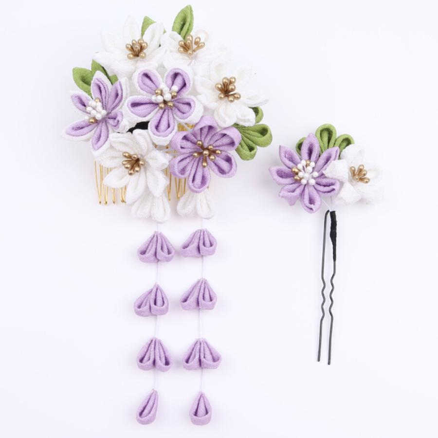 振袖 髪飾り 梅 藤 ヘアアクセサリー かんざし 可愛い 2点セット