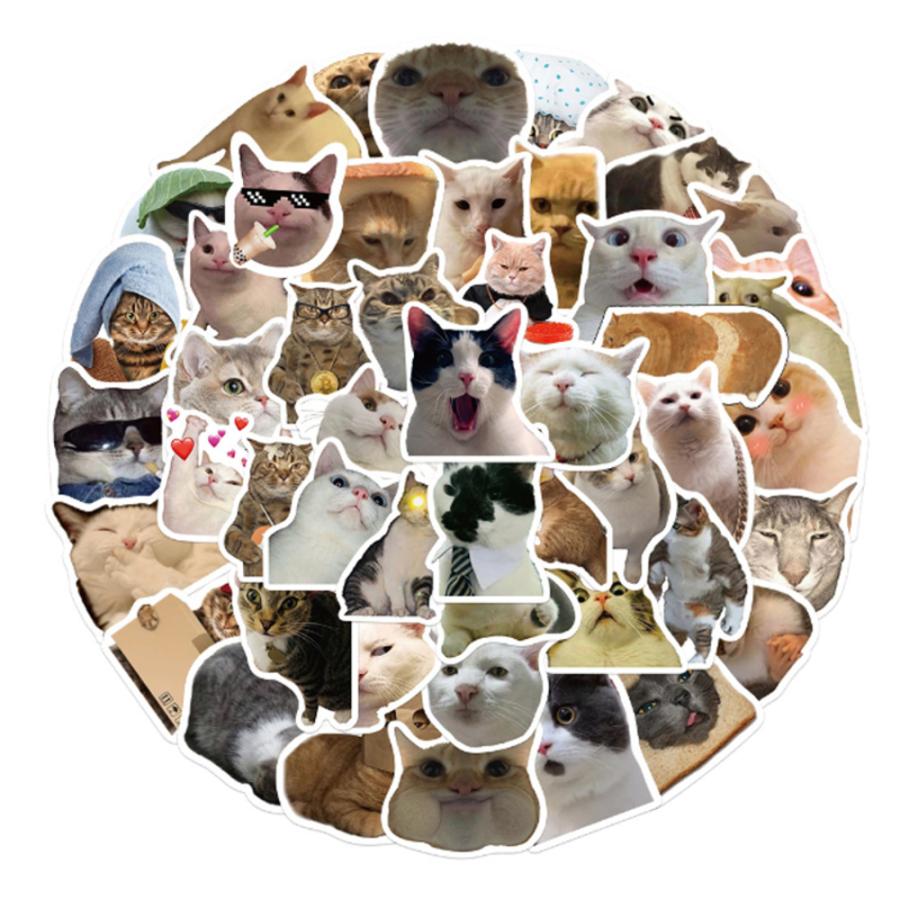 素材 スマホ 印刷 動物 シールステッカー ノートパソコン 50枚 面白い gif スーツケース  GT216