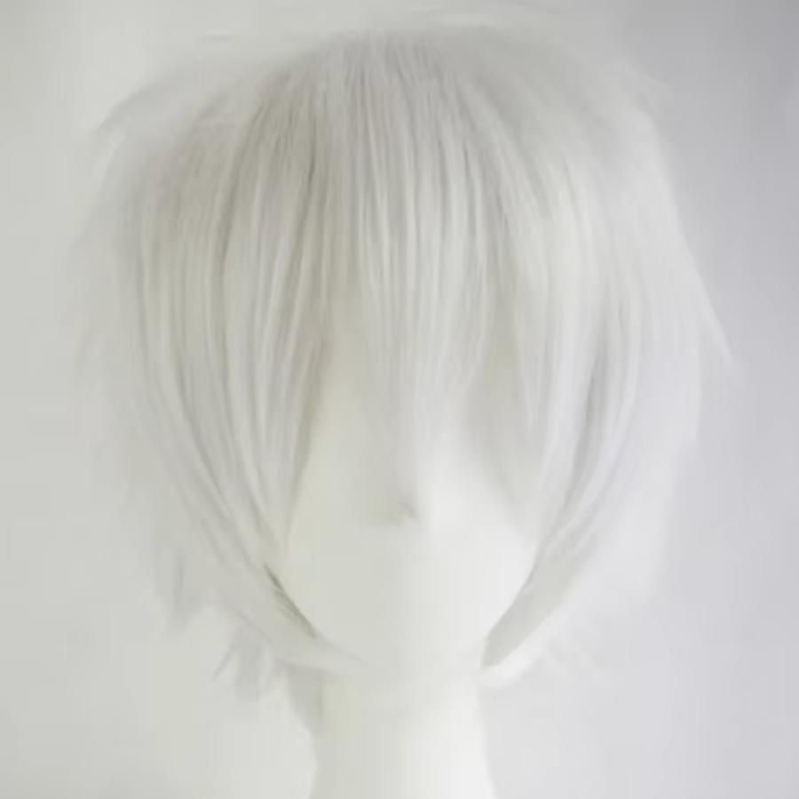 コスプレ カラー ウィッグ ショート キャラクター ヘア アニコス コミケ 併せ ハロウィン イベント かつら ウィッグ  ホワイト