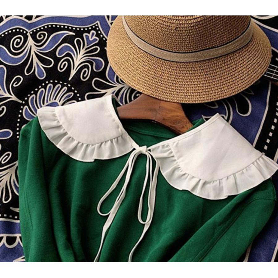 レディース ファッション かわいい 付け襟 フリル カラー リボン 取り外し可能 偽襟 レイヤード   009