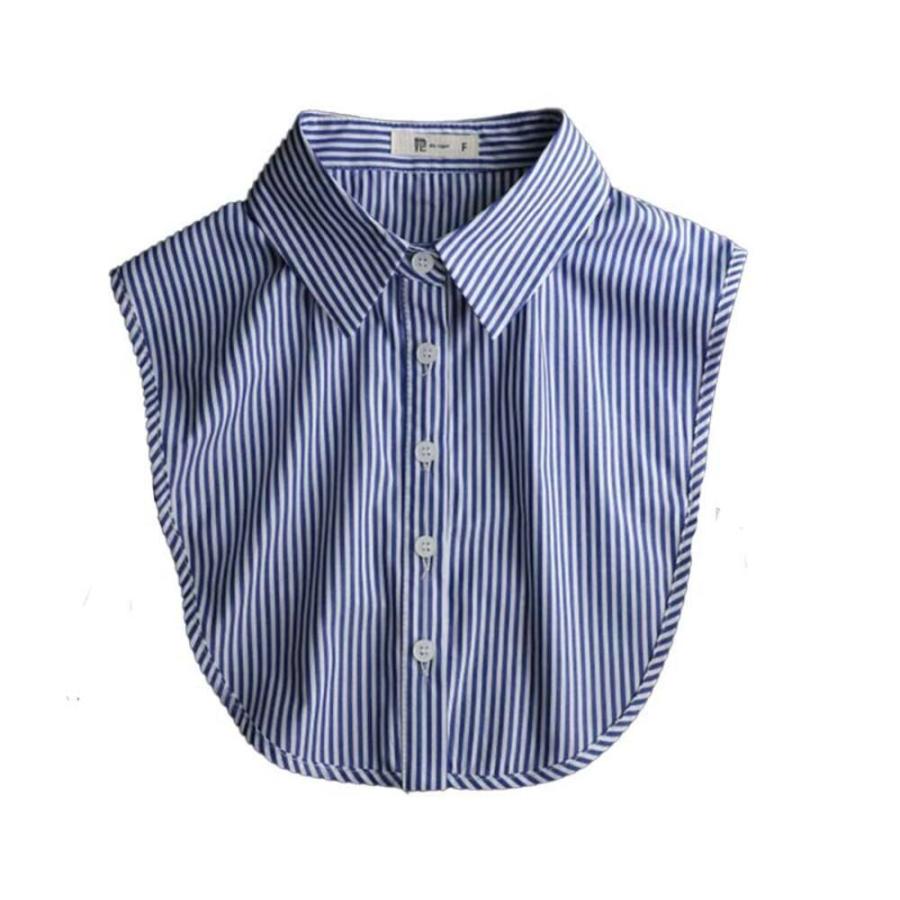 付け襟 ワイシャツ 取り外し つけ襟 偽襟 おしゃれ アクセサリー フェイクカラー ボーターブルー