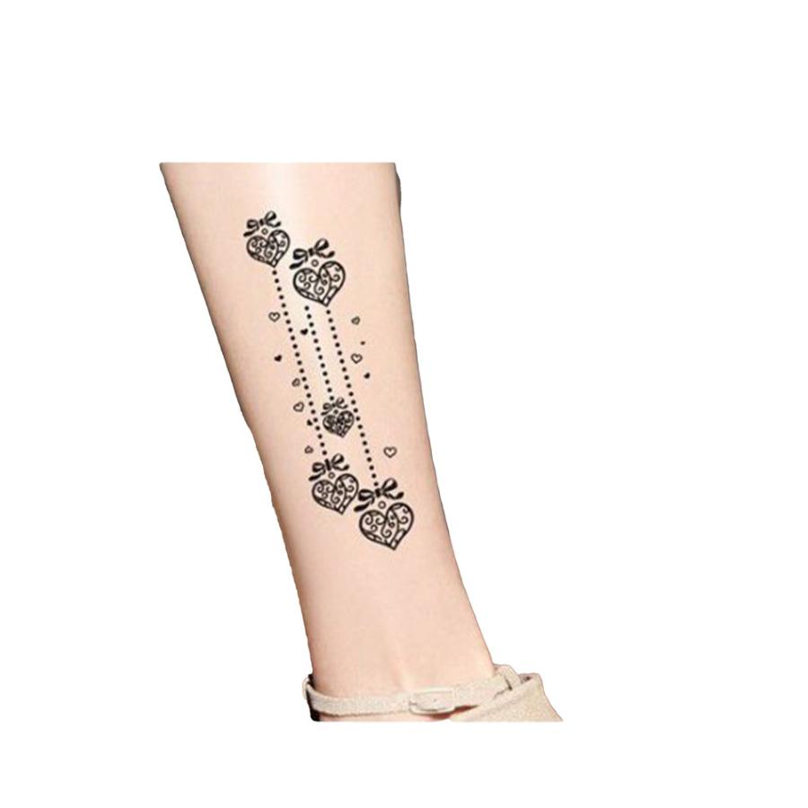タトゥー タイツ ベージュ ストッキング ハート 地雷系 病み系 ゴスロリ かわいい おしゃれ ブラック