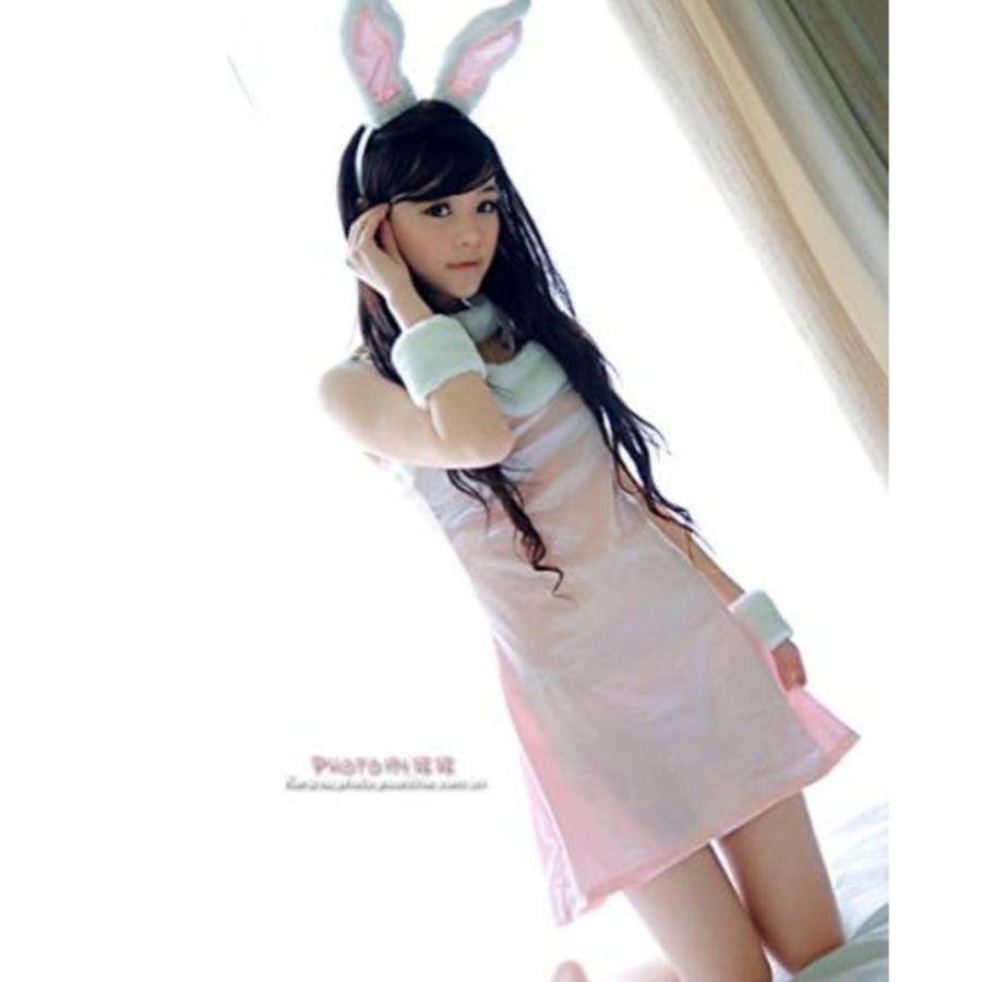バニーガール コスプレ 衣装 スカート うさぎ ウサギ 4点セット かわいい セクシー  ピンク
