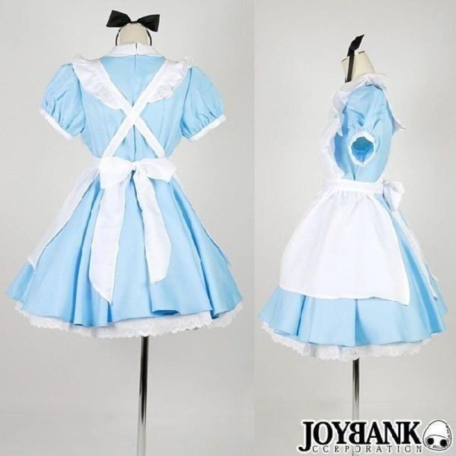 水色 メイド服 不思議の国のアリス メルヘン コスプレ 仮装 衣 Aタイプ