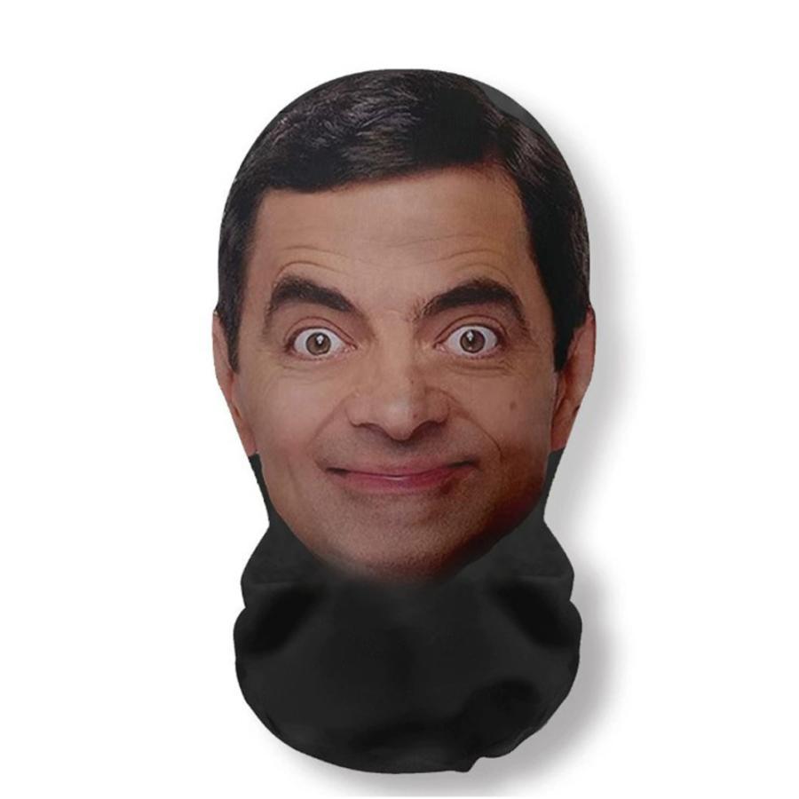 3D仮面 プリント メッシュ マスク 面白い 被り物 フェイス ハロウィン コスプレ Mr.ビーン