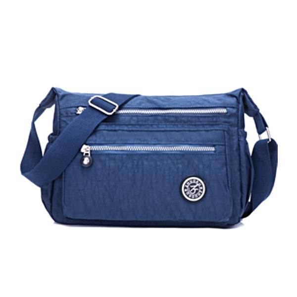 ショルダーバッグ レディース メンズ 軽量 撥水 多収納 ナイロン 斜めがけ バッグ 大  Navy blue