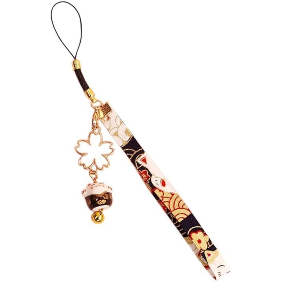 プレゼント ギフト ホルダー イラスト キーホルダー 和柄 さくら ストラップ  濃紺