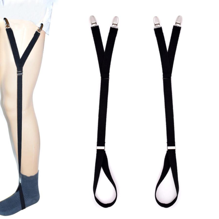 ファッション メンズ ホルダー シャツ ショート 伸縮性 調節可能 ユニフォーム サスペンダー Y字型 B