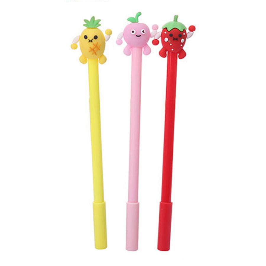 フルーツ キャラクター ボールペン セット 3本 ジェルペン 韓国 かわいい オ  3本セット