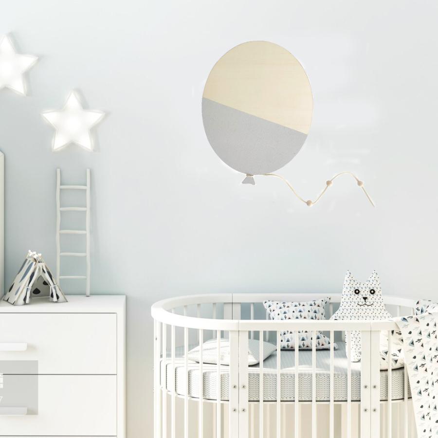北欧 木製 バルーン ウォールステッカー 子供部屋 デコレーション ベビー 寝室  グレー