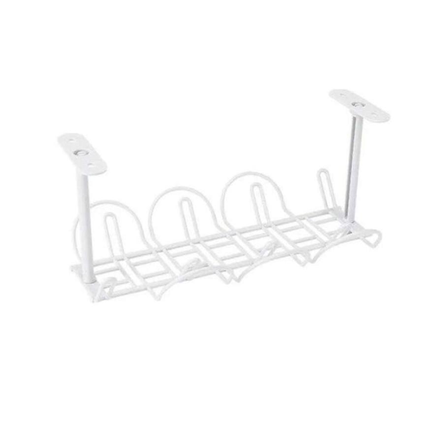 ニトリ 吊り下げ式 収納ラック テーブル下 収納 トレー・まな板 ホルダー ホワイト スチール製 整  白
