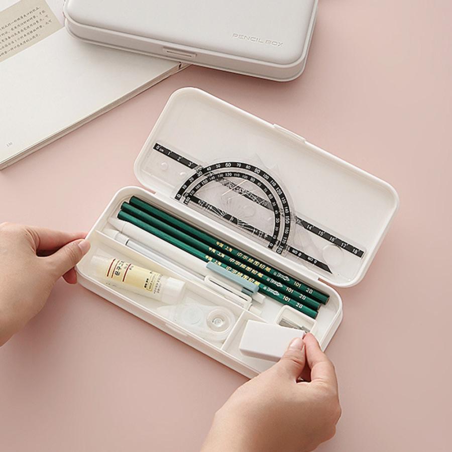 筆箱 多機能 ペン ケース シンプル 大容量 ペンバッグ ペンシル  スクールキット用   白