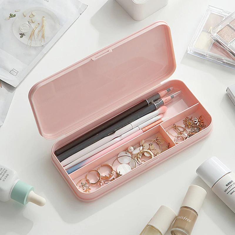 ペンケース シンプル かわいい ピンク コンパクト 女子 コスメ ステーショナリー オフィス 学生 ピンク