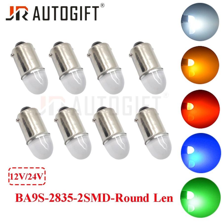 100PCS 車用 Ba9s ソケット T4w 2835 2SMD LED 自動 ウェッジ マーカー DC12V / 24V  白 - 12V