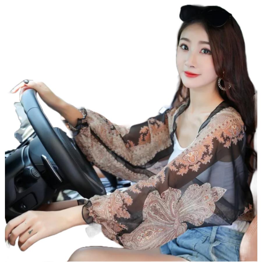 ショール 日焼け 日よけ レディース ビーチ アームシェード スカーフ 屋外 ボレロ カシューブラック