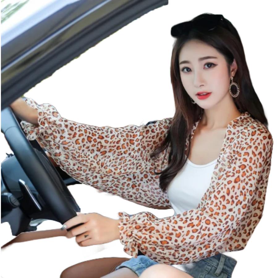 ショール 日焼け 日よけ レディース ビーチ アームシェード スカーフ 屋外 ボレロ ヒョウ