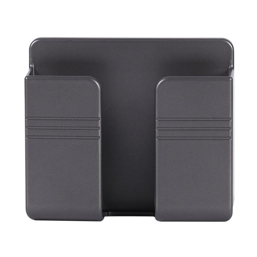 リモコン 収納 エアコン TV スマホホルダー 充電スタンド 壁掛け 収納ボックス オーガナイザー グレー