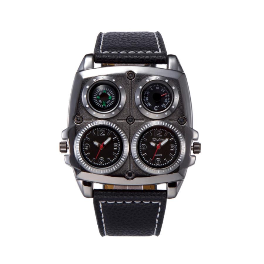 腕時計 メンズ アーミー ミリタリー 大きい かっこいい クォーツ ウォッチ プレ  ブラック