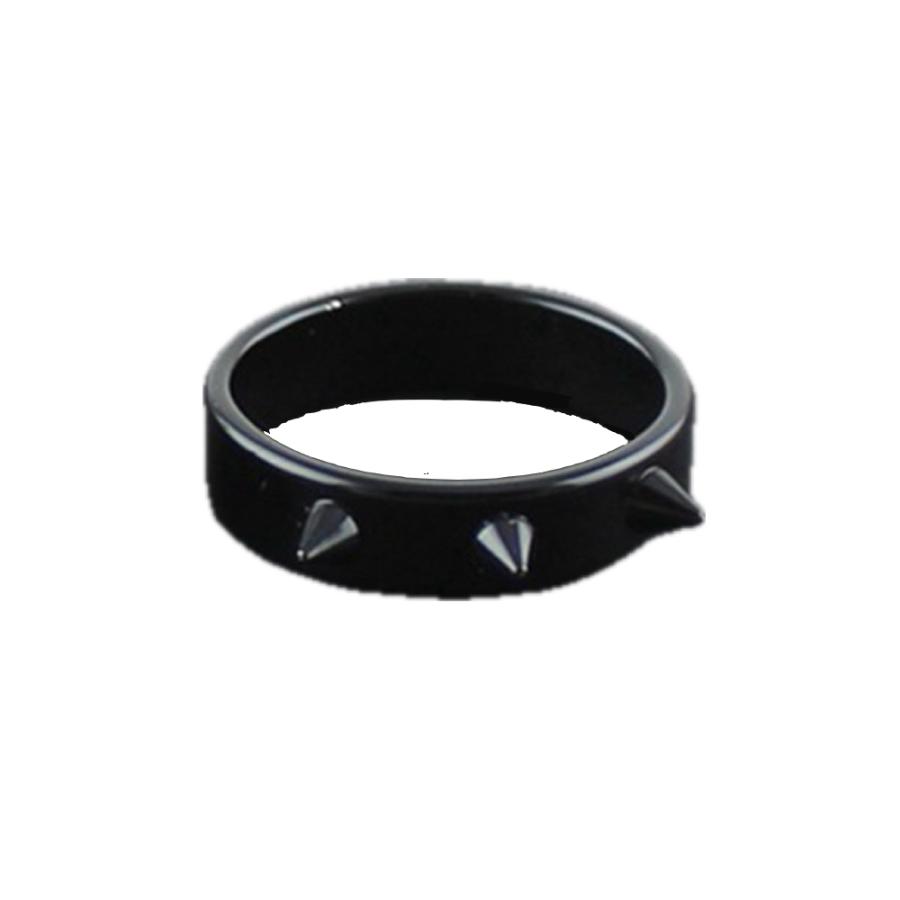 ロック パンク 地雷系 指輪 リング スタッズ 棘 鋲 メンズ レディース ユニセックス おしゃれ 21-Black