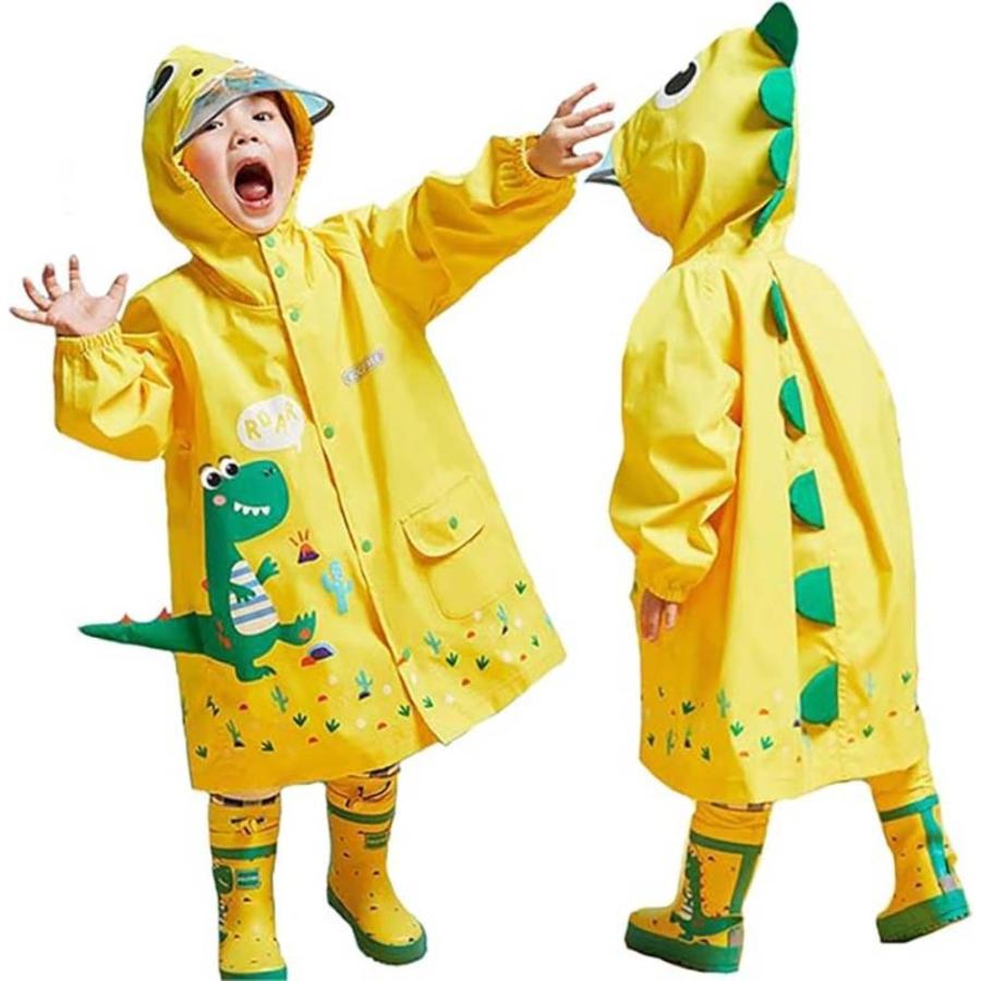 おしゃれ 防水 キッズ 通学 女の子 男女兼用 イラスト 男の子 入園 防風 小学生 通園 梅  恐竜
