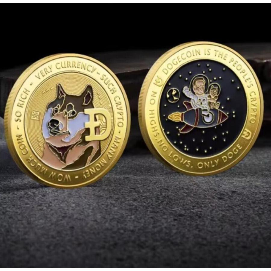 ゴールド コイン 柴犬 宇宙飛行士 金貨 ビットコイン 仮想通貨 クリプトコイン ハイジウムコイン