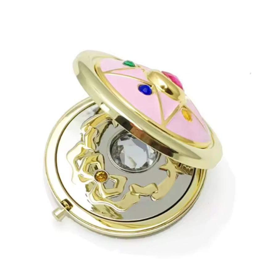 セーラームーン コンパクト 折りたたみ式 ミラー 美少女戦士 クリスタル 月野うさぎ ピンク