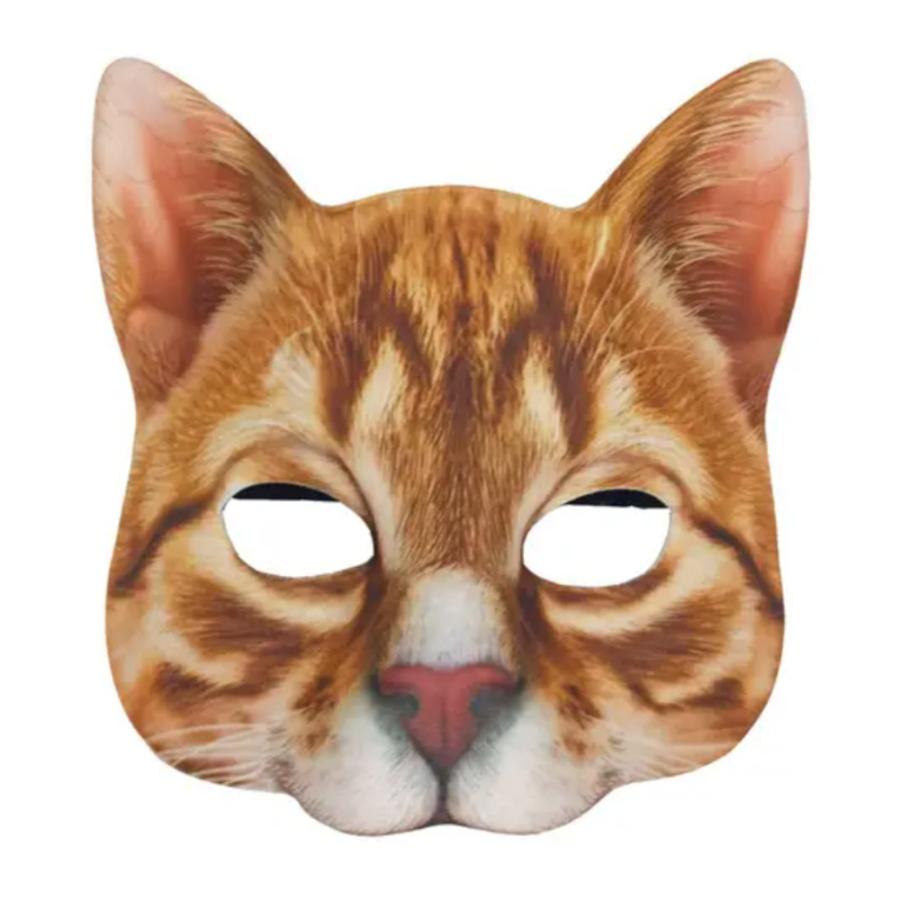 かわいい 製作 ネコ キャラクター 動物 お面 男女兼用 ハロウィン コスプレ 文化祭   茶トラ