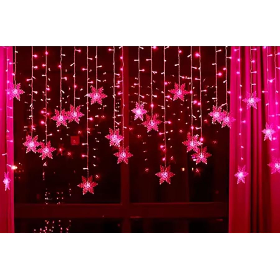 イルミネーション ライト ストリングライト フェアリーライト クリスマス 飾り 電飾 雪 結晶 赤