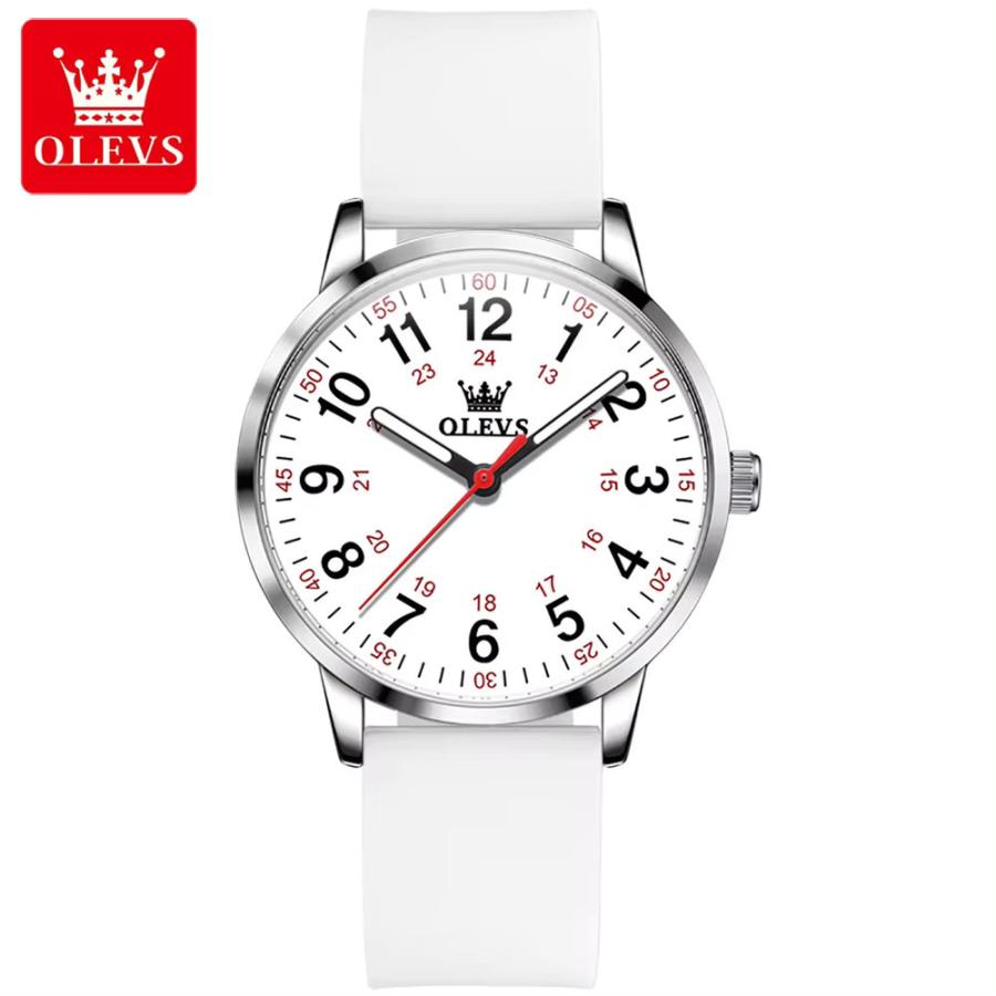 腕時計 メンズ レディース ユニセックス OLEVS 防水 クォーツ シンプル ホワイト