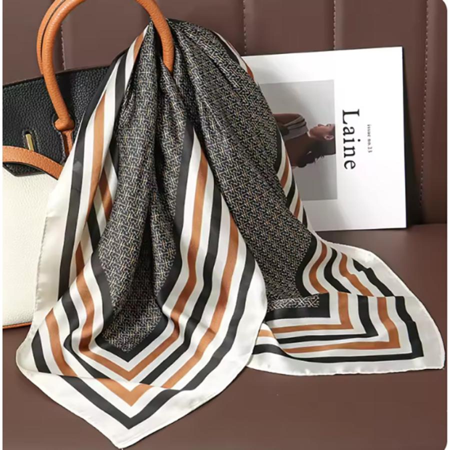 レディース カジュアル 正方形 スカーフ バンダナ シルク風 ネッカチーフ   888