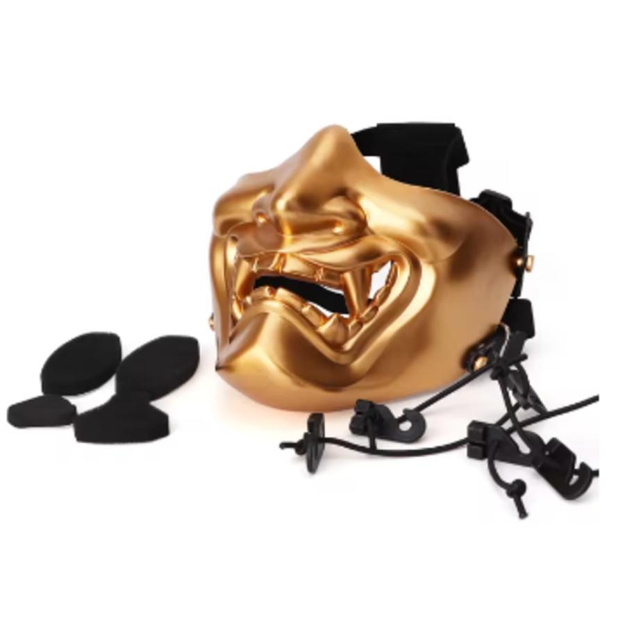 コスプレ 仮面 ハーフマスク サムライ オニ REikirc 鬼 悪魔 BB銃の軍隊 CS  金