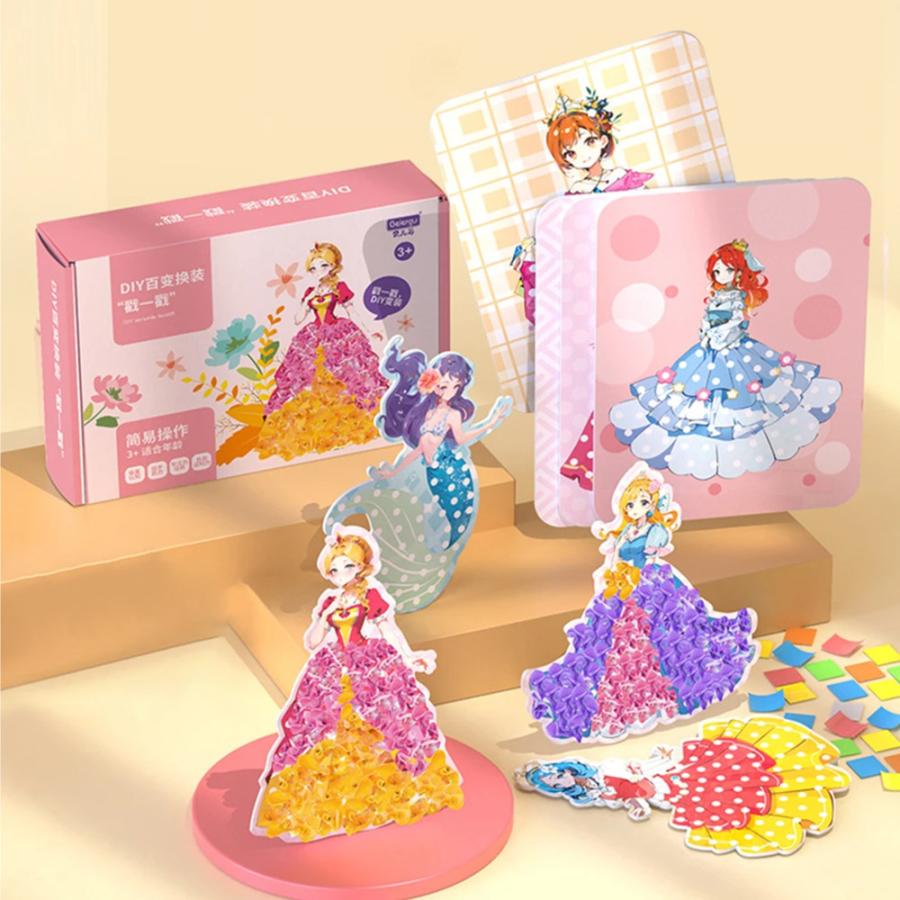 手作りプリンセスステッカーキット DIY 女の子 ドレス かわいい シ