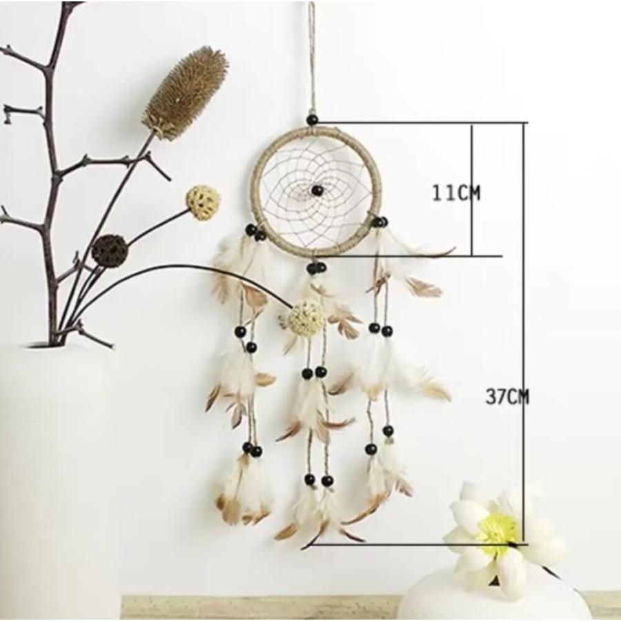 ドリームキャッチャー 壁飾り 装飾 室内 車内 アクセサリー インテリア 壁掛け   ブラウン