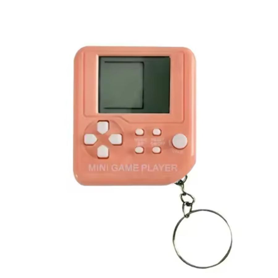 ミニゲーム キーホルダー パズル レトロ ノスタルジー 子供 大人 キッズ ブロック ドット絵 orange