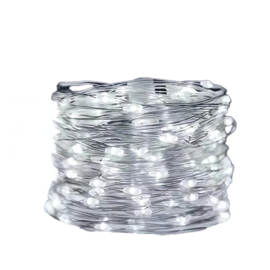 LEDライト クリスマス デコレーション  ガーデンライト バッテリー式  銅線 イルミネーション シルバー