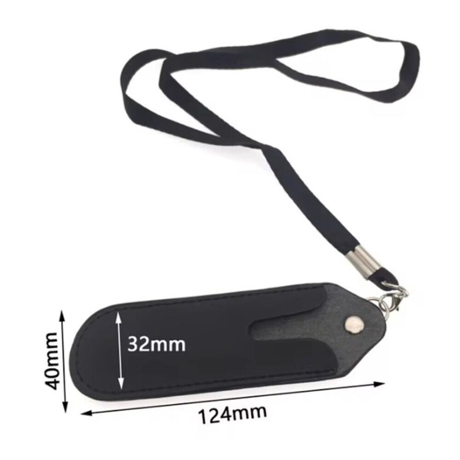 ポータブルケース 保護 ストラップ PUレザー ポーチ ミニペンケース ボイスレコーダー ホルダー 黒