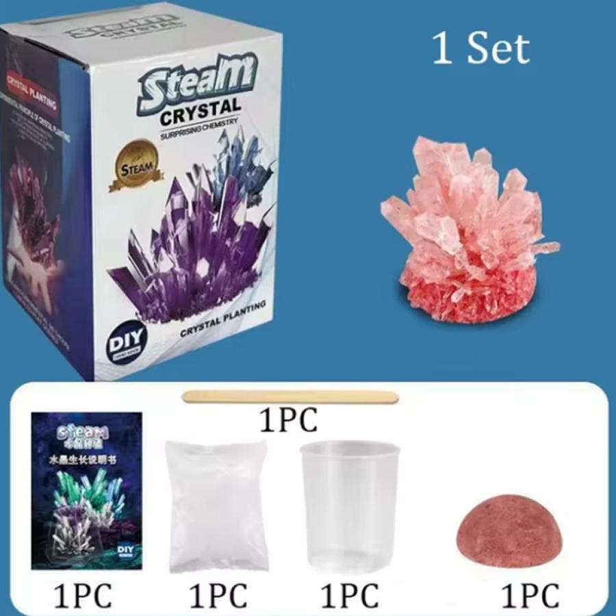 クリスタルキット 結晶育成 研究 魔法 魔術 子供 成長 おもちゃ 玩具 科学実験 教育玩具 赤