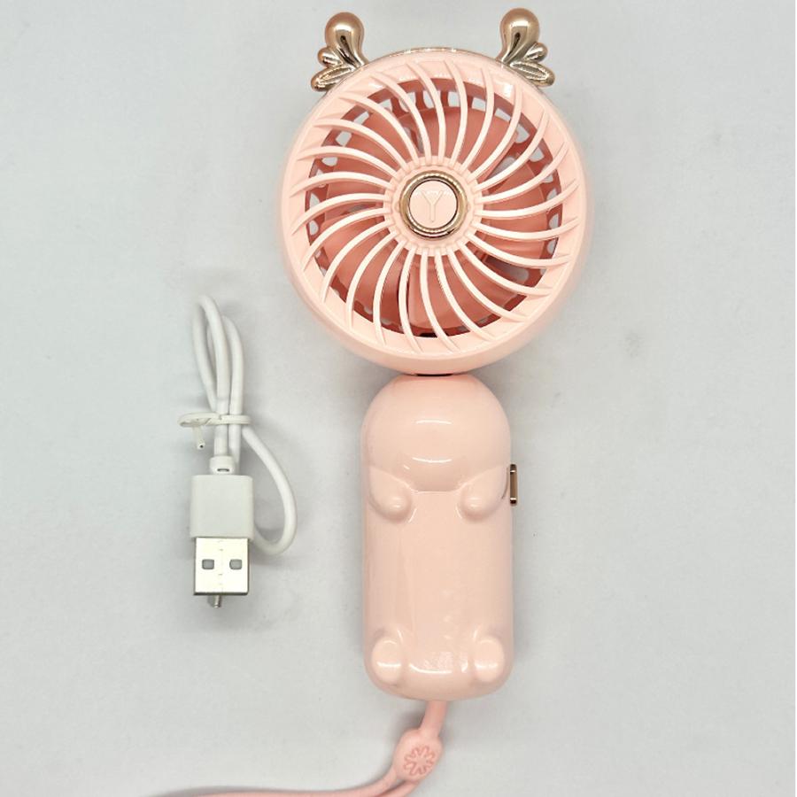 かわいい ギフト 軽量 アウトドア 長時間 USB充電 遠足 卓上扇風機 ハンディファン 鹿角 14500 