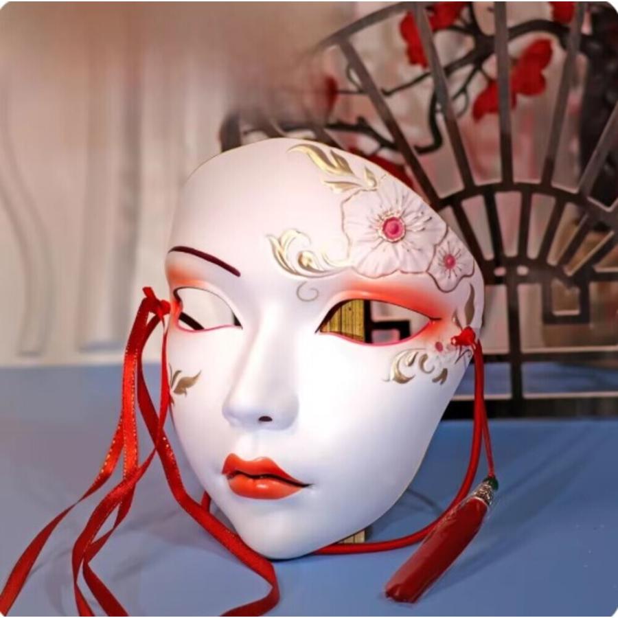 仮面 中華 装飾 アクセサリー アンティーク コスプレ イベント フェイスマスク パーティー   花柄