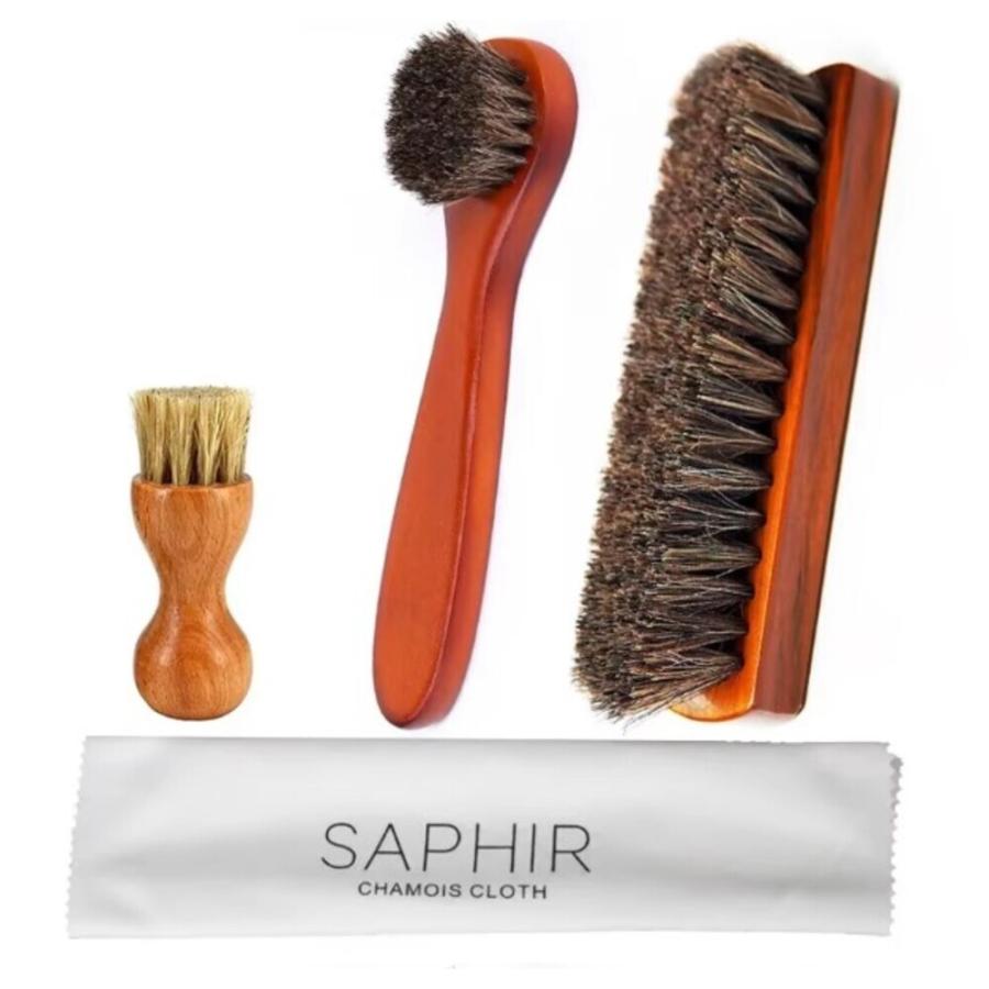馬毛ブラシ 革靴 お手入れ セット 靴ブラシ 靴磨き 馬毛 革用品 革 補修 土落とし 泥落とし 
