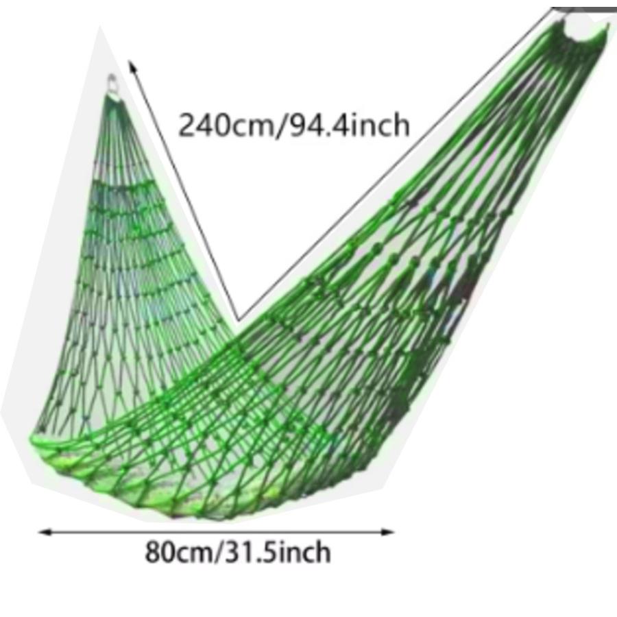 ハンモック グリーン ポータブル ハンモック メッシュ キャンプ 庭 ビーチ 庭 旅行 グリーン